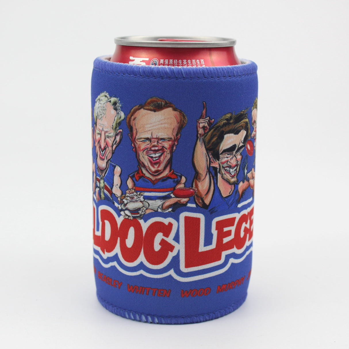 Western Bulldogs Player Legends Caricature Stubby Holders. Art by HarvTime.