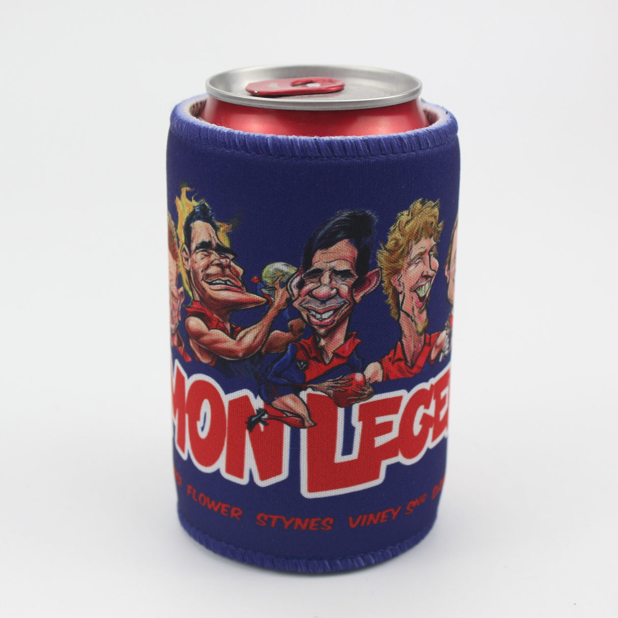 Melbourne Demons Player Legends Caricature Stubby Holders. Art by HarvTime.