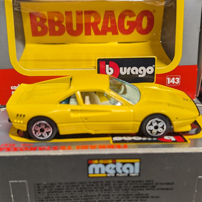 Burago, Yellow Ferrari GTO, cod. 4175, 1:43 Scale Diecast Car