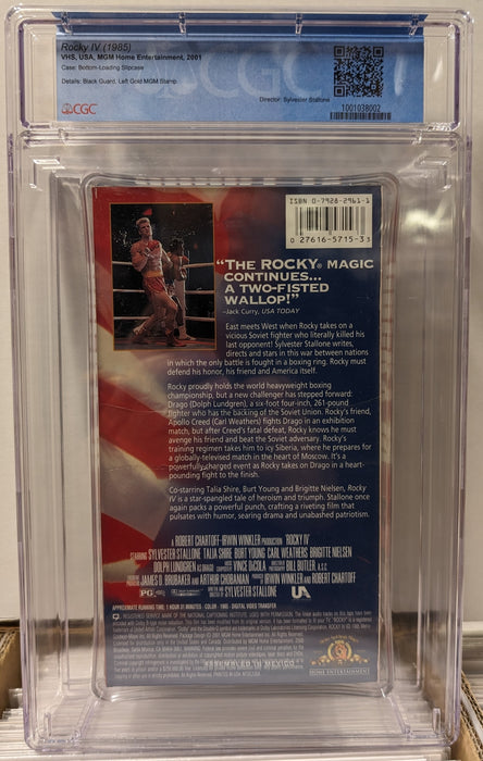 Sylvester Stallone, Rocky IV, 2001 VHS, Graded CGC 9.4