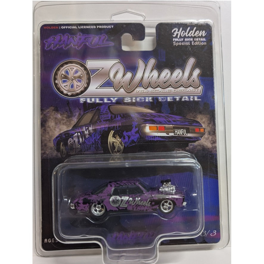 Oz Wheels - Wrapped Hanful Monaro Fully Sick Detail in Protector, 1:64 Scale Diecast Car