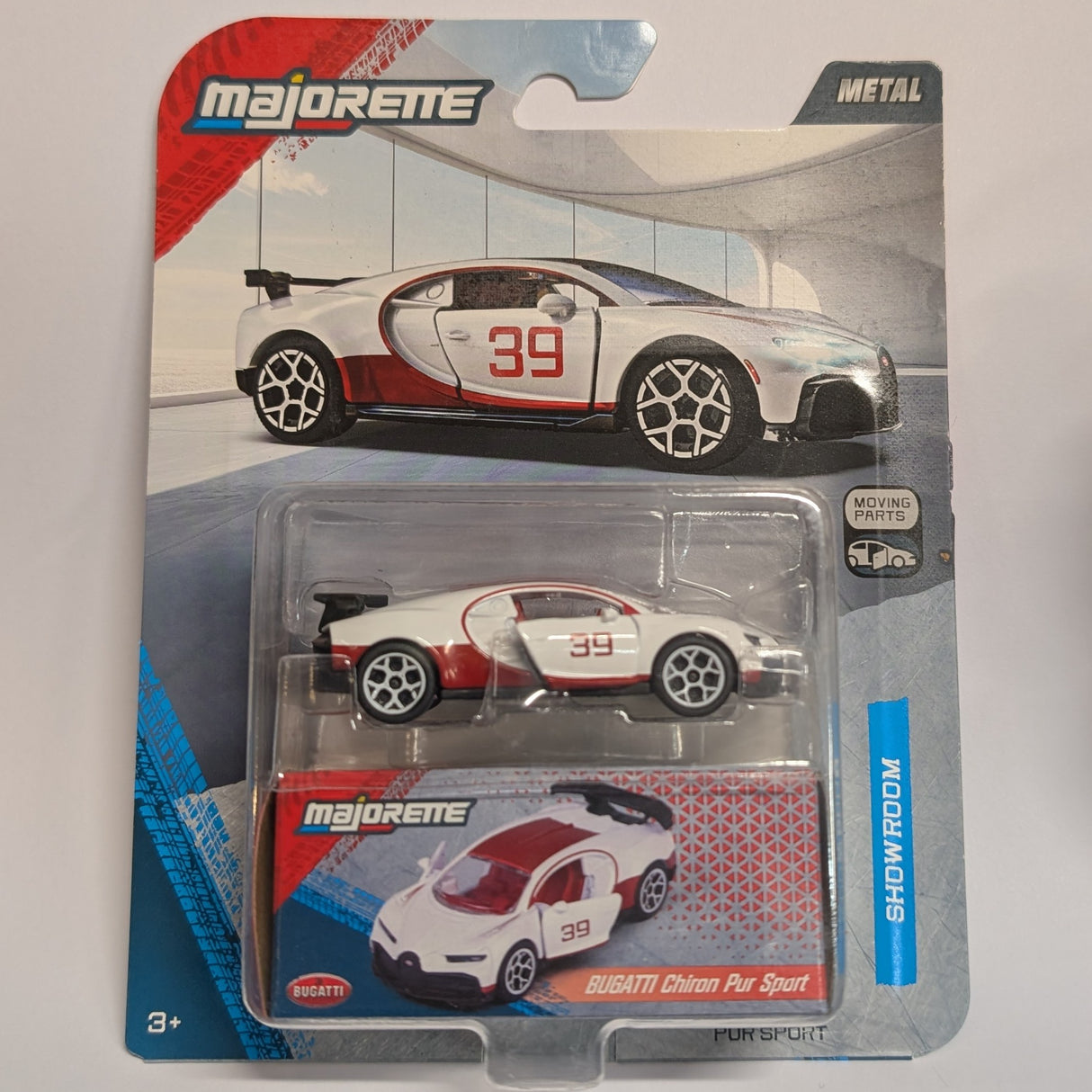 Bugatti Chiron Pur Sport - White - Majorette: Showroom Deluxe, 1:64 Scale Diecast Car