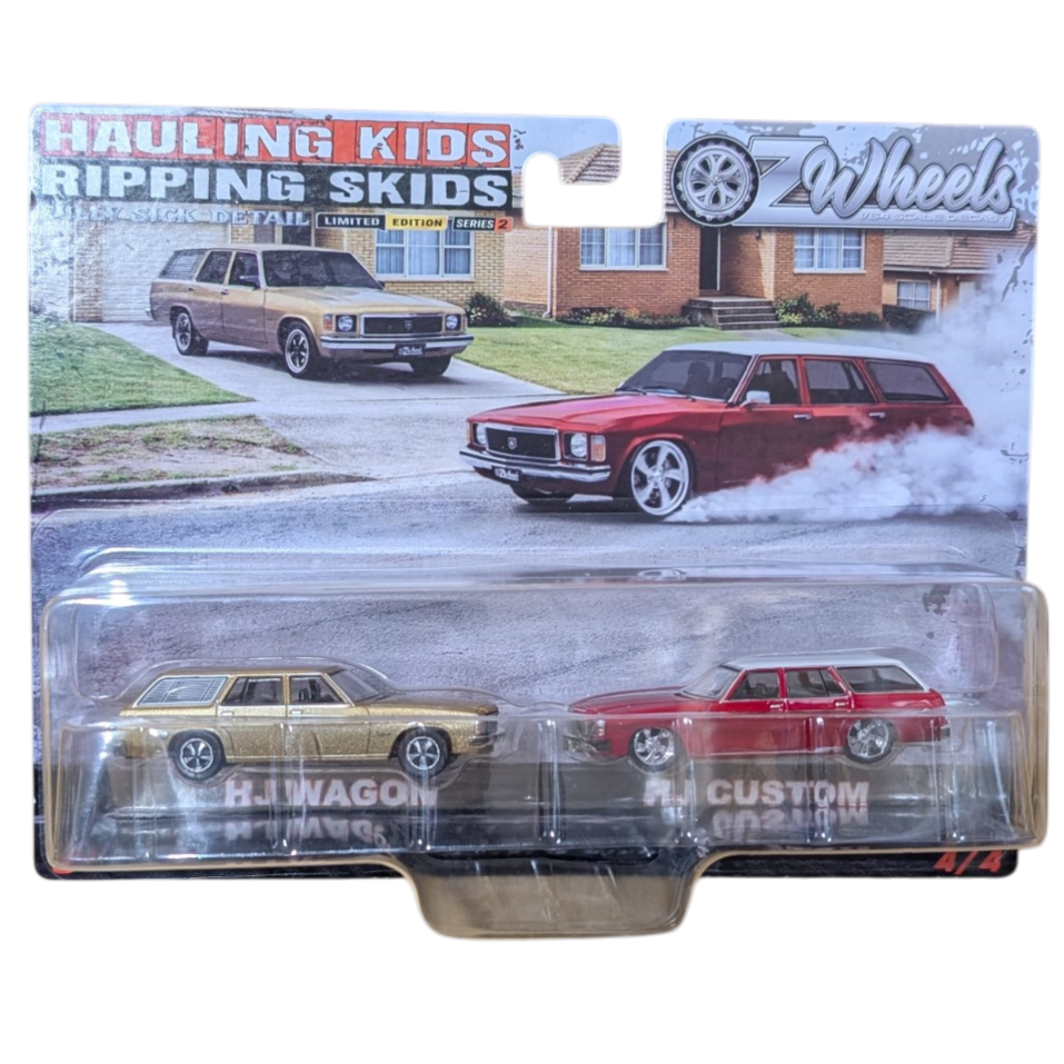 Oz Wheels Hauling Kids Ripping Skids FSD, Holden HJ Twin Set, 1:64 Scale Diecast Car