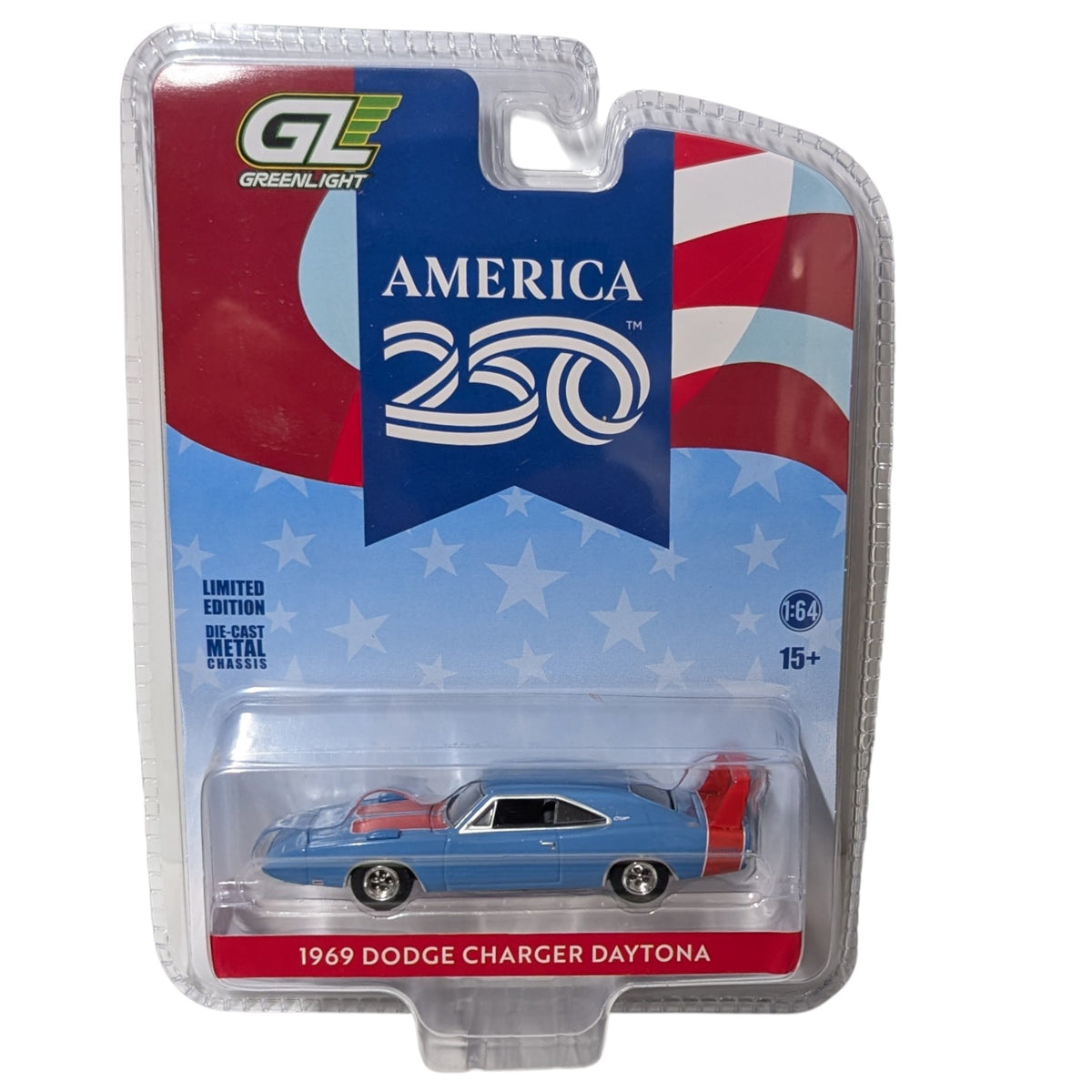 1969 Dodge Charger Daytona, America 250, 1:64 Scale Diecast Car