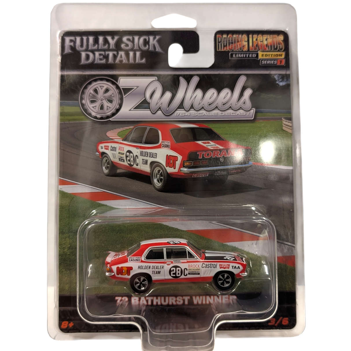 Oz Wheels 1972 Bathurst Winner Holden Torana GTR XU-1 #28 C Brock, Racing Legends, Fully Sick Detail FSD's Series 1 - 1:64 Scale Diecast