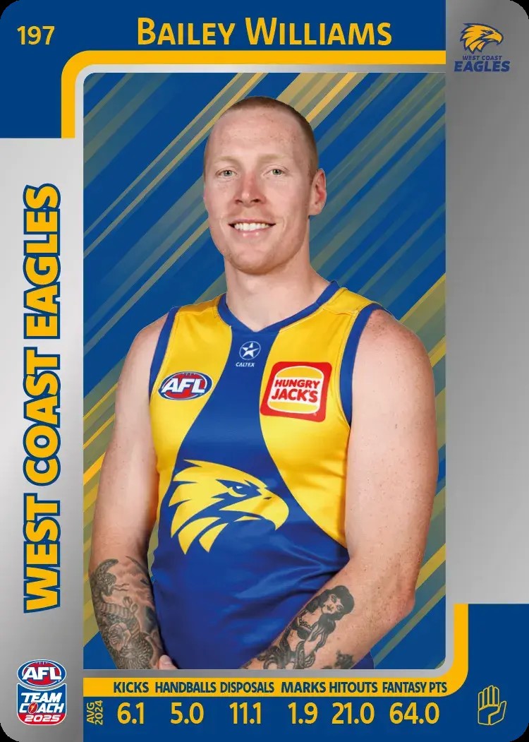 2025 Teamcoach AFL Silver Parallel Cards - Cards 101 to 198 - Pick Your Card