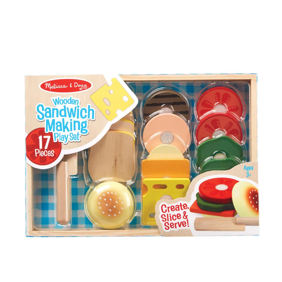 Melissa & Doug - Sandwich Making Set - Wooden Play Food