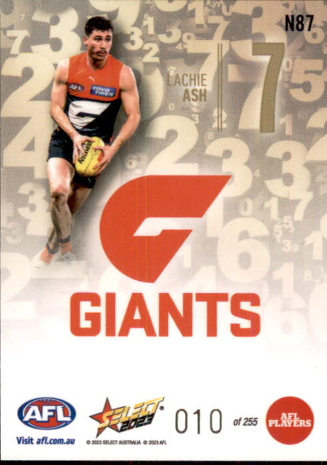 Lachie Ash, Numbers, 2023 Select AFL Footy Stars