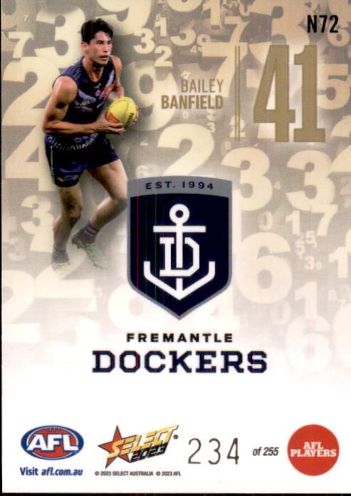 Bailey Banfield, Numbers, 2023 Select AFL Footy Stars
