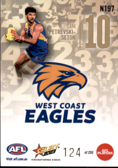 Sam Petrevsk-Seton, Numbers, 2023 Select AFL Footy Stars