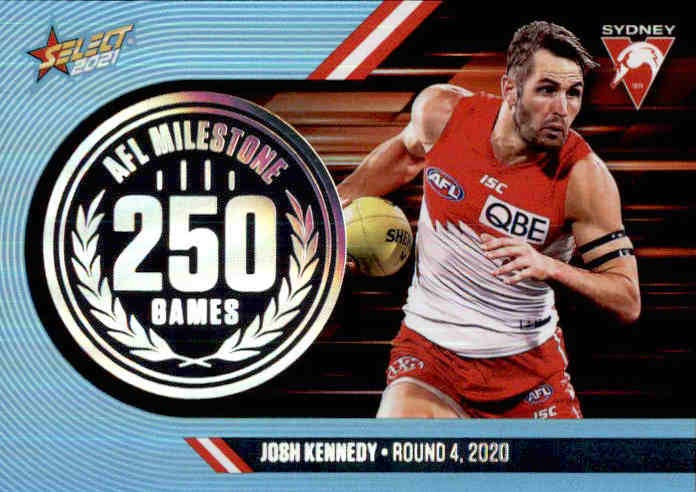 Josh Kennedy, 250 Games Milestone, 2021 Select AFL Footy Stars - Swans