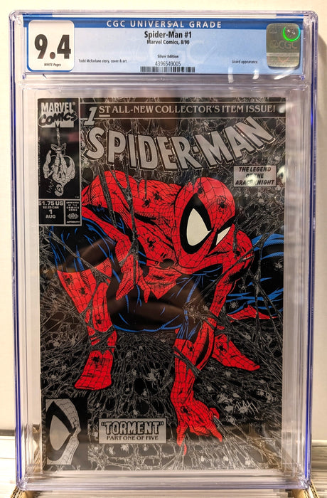 Spider-Man, Vol. 1, #1 Comic, Silver Edition, Graded CGC 9.4