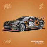 TrackStars Mobil 1 Truck Assist Racing #2 Ford Mustang GT Supercar - 2024 Sydney SuperNight - Ryan Wood, 1:64 Scale Diecast Car