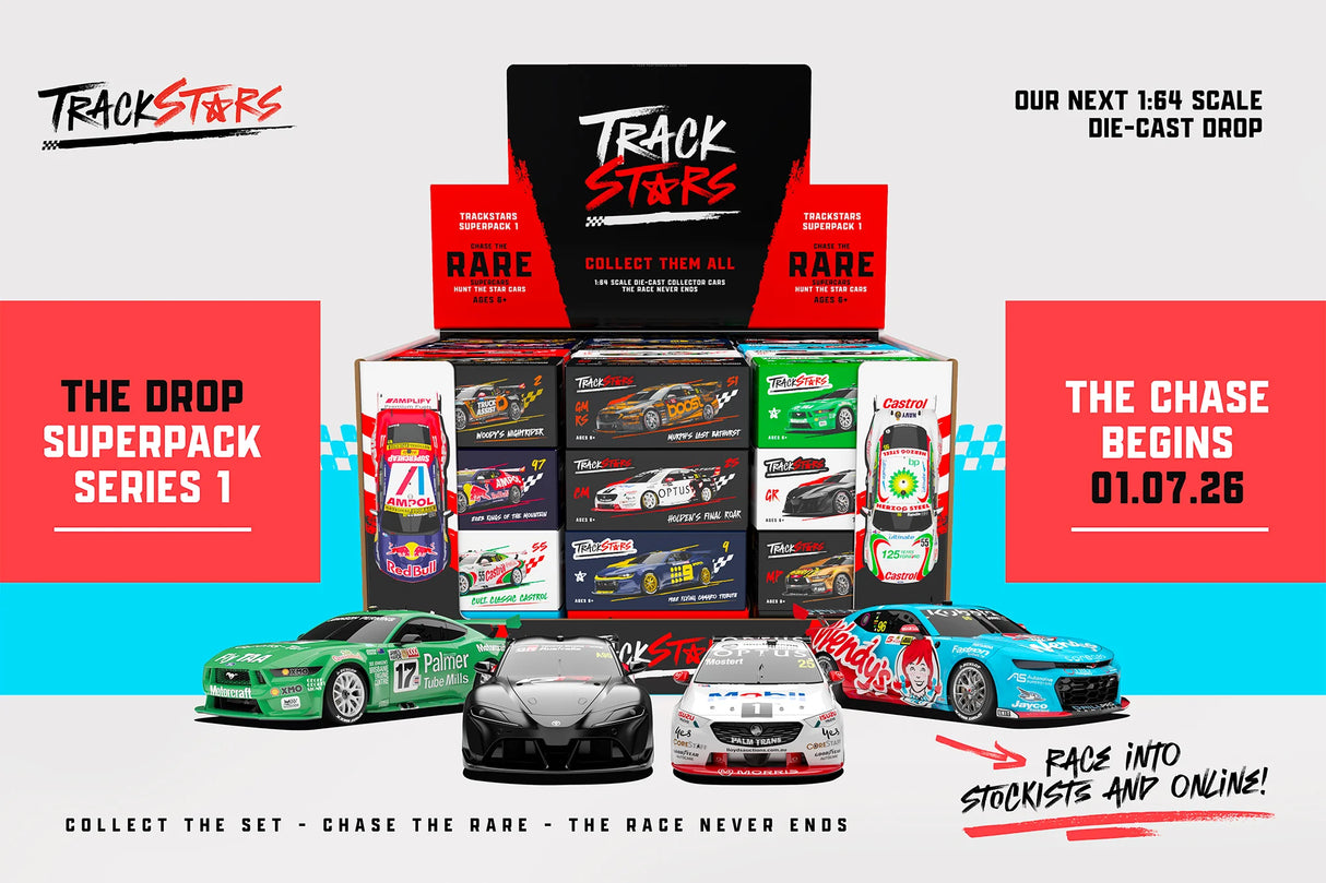 TrackStars Penrite Racing #19 Ford Mustang GT Supercar - 2023 Adelaide 500 Winner - Matthew Payne, 1:64 Scale Diecast Car