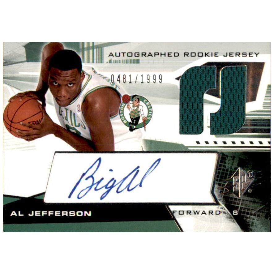 Al Jefferson, Autographed Rookie Jersey, 2004-05 Upper Deck SPx Basketball NBA