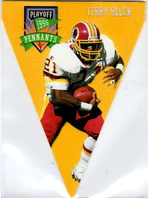 Terry Allen, #9, Pennants, 1996 Playoff Contenders Football NFL