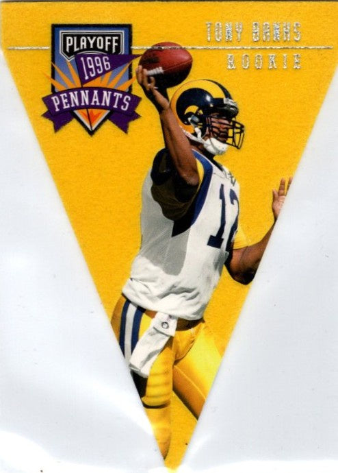Tony Banks, RC, #71, Pennants, 1996 Playoff Contenders Football NFL