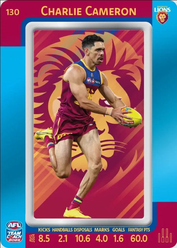 Charlie Cameron, #130, Blue Parallel, 2025 Teamcoach AFL