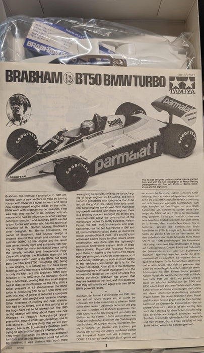 Tamiya Brabham BT50 BMW Turbo, Grand Prix Collection No.17, 1:20 Scale Model Kit