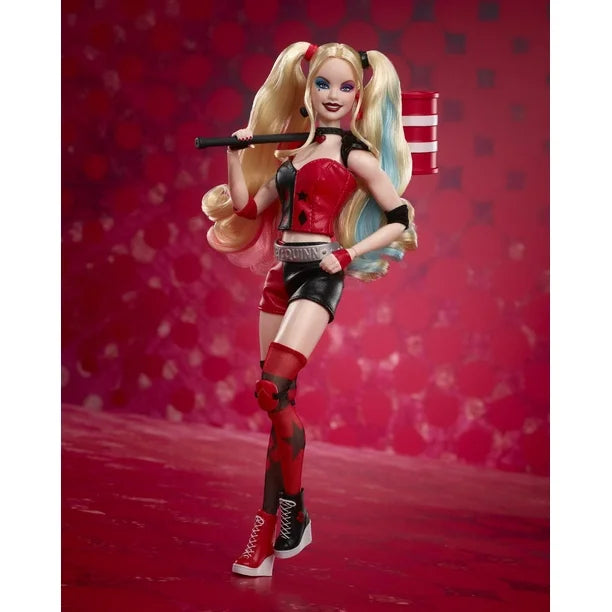Barbie Signature Harley Quinn Collectible Doll with Posable Body, Iconic Outfit, and Mallet Accessory