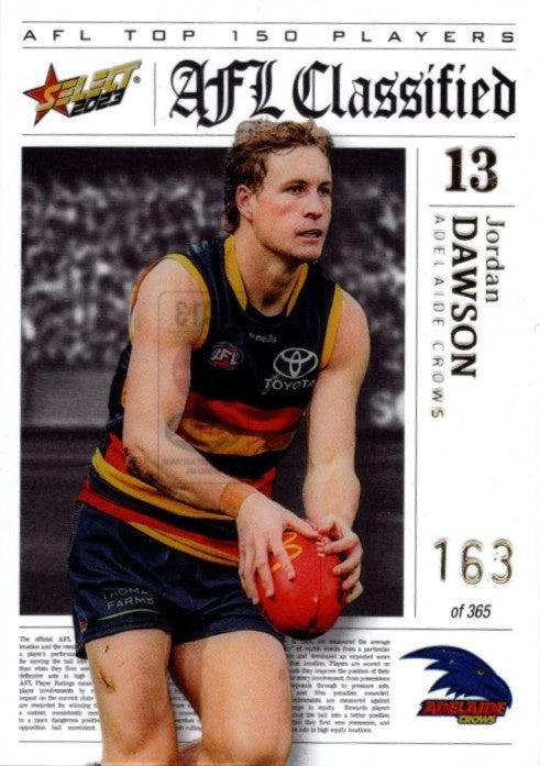 Jordan Dawson, AFL Classified, 2023 Select AFL Footy Stars