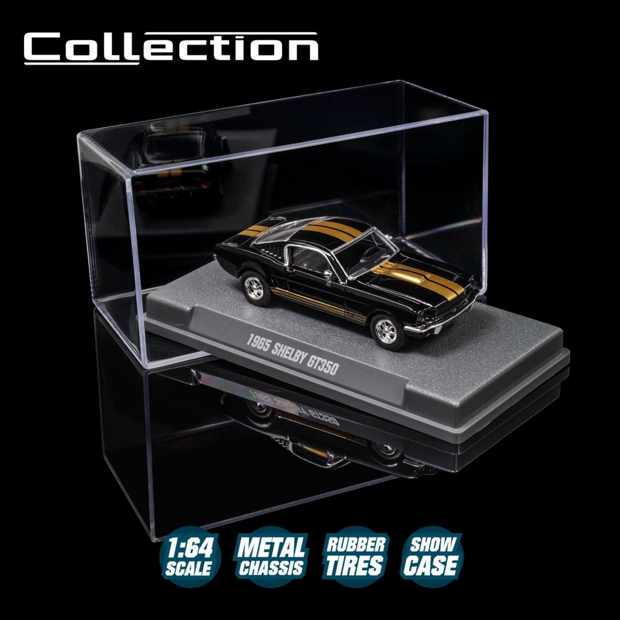 1965 Shelby GT350 BLACK - Majorette: Collection Series, 1:64 Scale Diecast Car