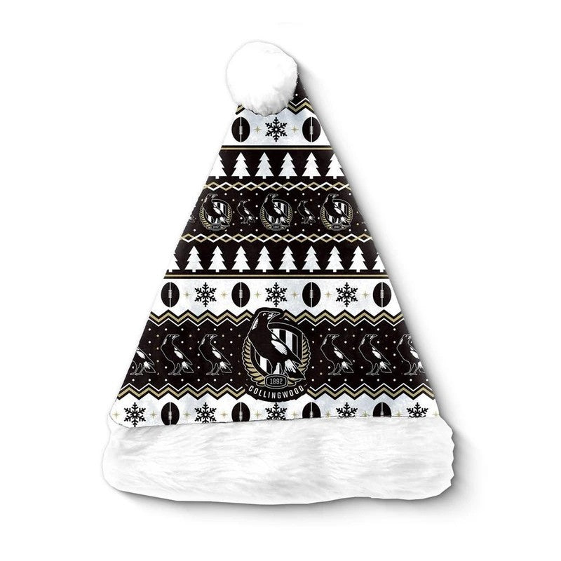 Collingwood Magpies Christmas Santa Hat