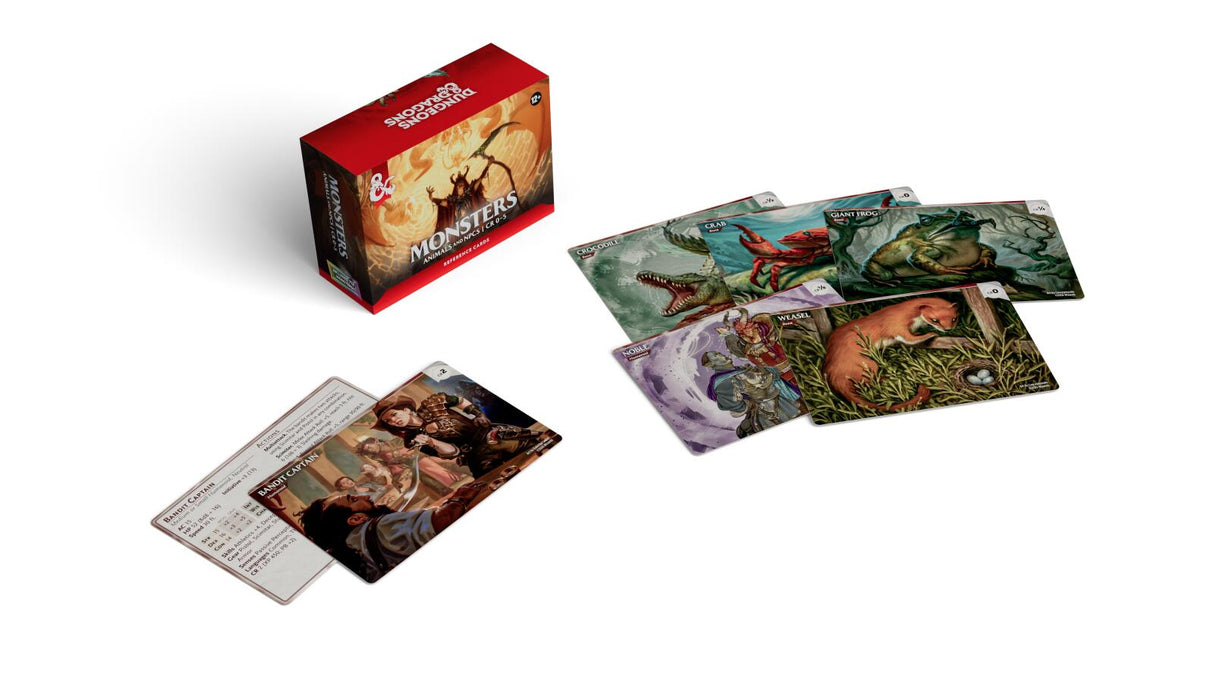 D&D Dungeons & Dragons Reference Cards Monsters Animals and NPCs CR 0-5