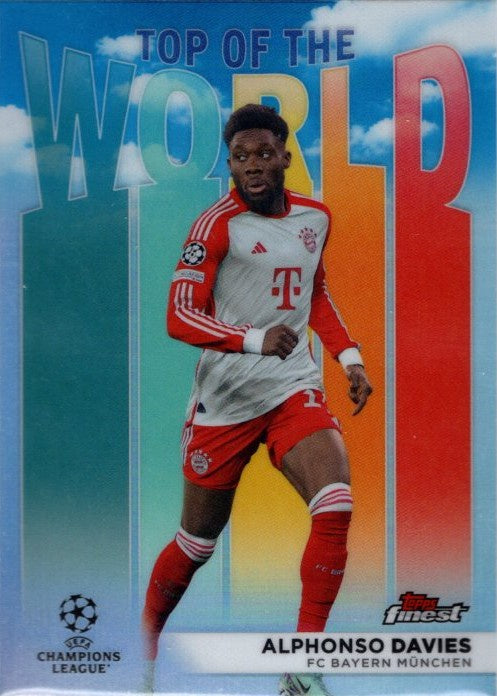 Alphonso Davies, Top of the World, 2023-24 Topps Finest UEFA Champions League Soccer