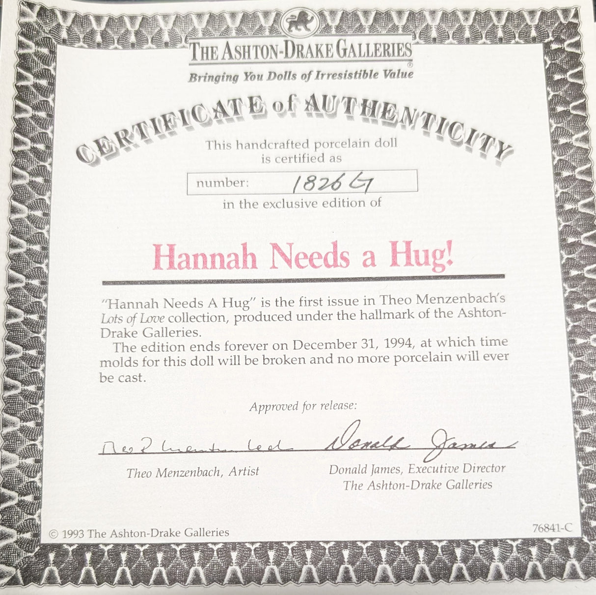 Hannah Needs A Hug! - Doll and Teddy - The Ashton-Drake Galleries