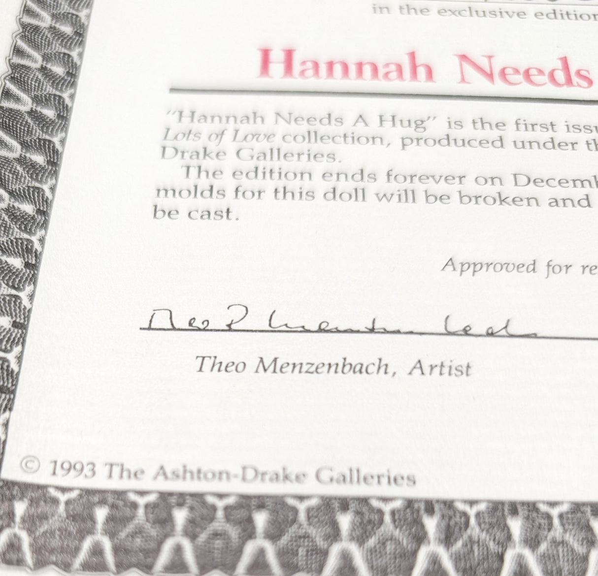 Hannah Needs A Hug! - Doll and Teddy - The Ashton-Drake Galleries