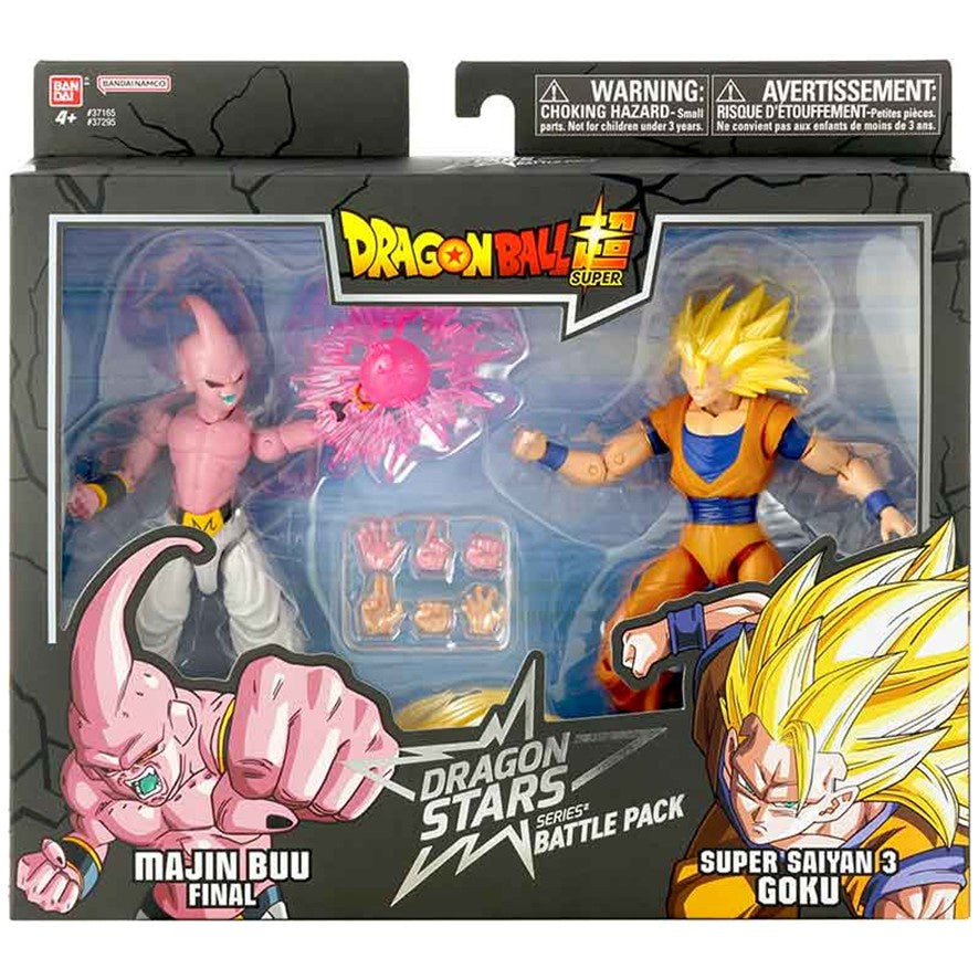 Dragon Ball Super Dragon Stars Battle Pack Super Saiyan 3 Goku VS Majin Buu Final, Action Figure 2-Pack