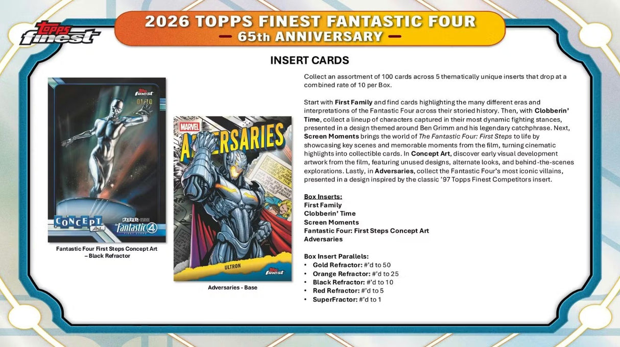 2026 Topps Finest Fantastic Four Hobby Box