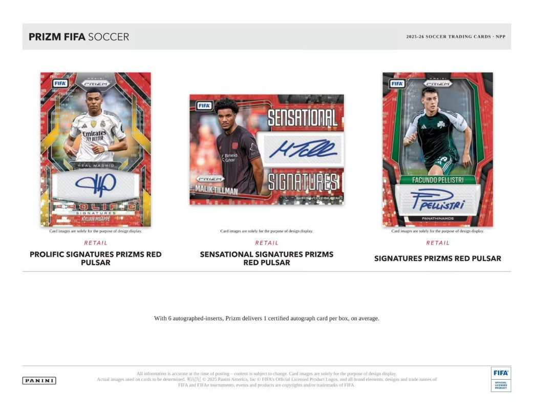 2025-26 Panini Prizm FIFA Soccer 24-Pack Retail Box