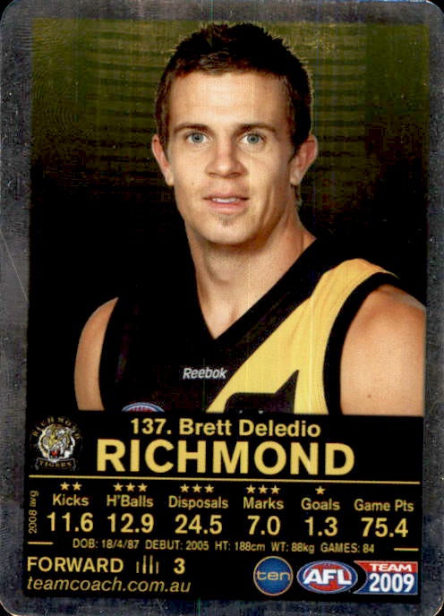 Brett Deledio, Silver, 2009 Teamcoach AFL