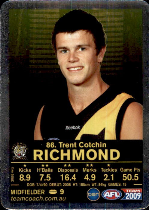 Trent Cotchin, Silver, 2009 Teamcoach AFL