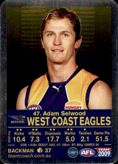 Adam Selwood, Silver, 2009 Teamcoach AFL