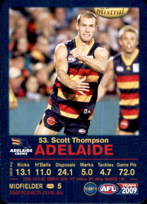 Scott Thompson, #53, 2009 Teamcoach AFL