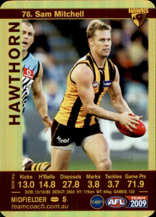 Sam Mitchell, Gold, 2009 Teamcoach AFL