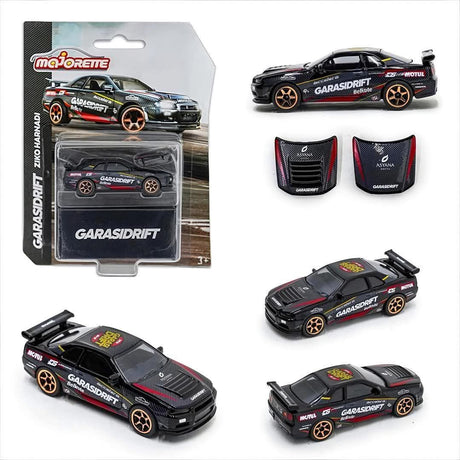 Majorette - Nissan Skyline R34, GarasiDrift - Ziko Harnadi, 1:64 Scale Diecast Car