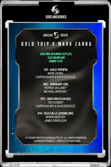 Gold Trip X Mark Zahra 2022 Melbourne Cup, Signature Black Edition, Sideline Series