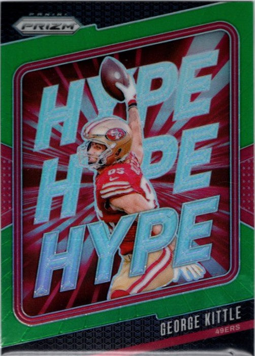 George Kittle, HYPE Green Prizm, 2024 Panini Prizm Football NFL