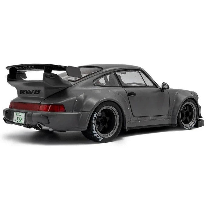 2024 Porsche RWB Body Kit Nargo Grey w/Akira Nakai Figure, 1:18 Scale Diecast Car