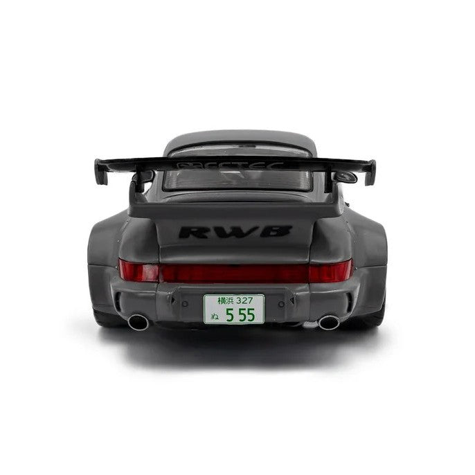 2024 Porsche RWB Body Kit Nargo Grey w/Akira Nakai Figure, 1:18 Scale Diecast Car