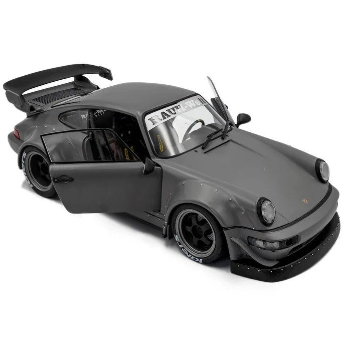 2024 Porsche RWB Body Kit Nargo Grey w/Akira Nakai Figure, 1:18 Scale Diecast Car