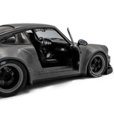 2024 Porsche RWB Body Kit Nargo Grey w/Akira Nakai Figure, 1:18 Scale Diecast Car