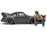 2024 Porsche RWB Body Kit Nargo Grey w/Akira Nakai Figure, 1:18 Scale Diecast Car