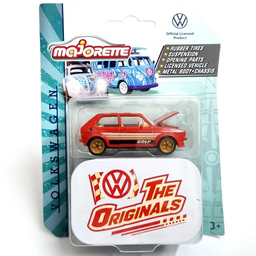 Volkswagen Golf MK1 Red - Majorette: Volkswagen VW The Originals Deluxe Cars, 1:64 Scale Diecast Car