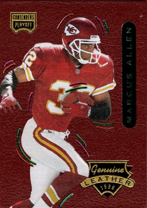 Marcus Allen, #31, Genuine Leather, 1996 Playoff Contenders Football NFL