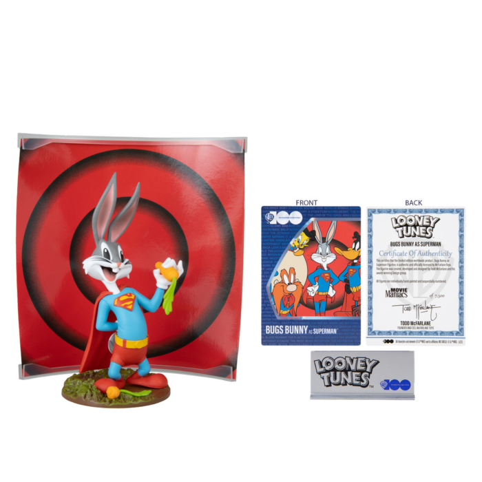 Looney Tunes - Bugs Bunny as Superman Movie Maniacs WB 100 McFarlane 6" Scale Posed PVC Figure